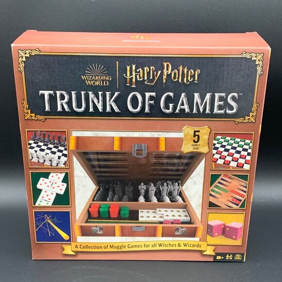 Harry Potter Trunk Of 5 Muggle Board Games Wizard Witch Set Ages 8+ Spin Master - Picture 1 of 7